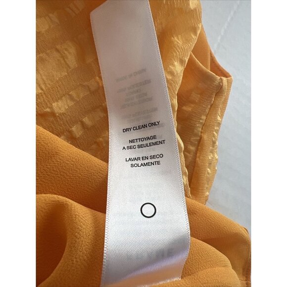 🌟NWT🌟Frame Womens Large Orange Crinkled Silk Pullover Halter Tank Top Blouse - Picture 7 of 9